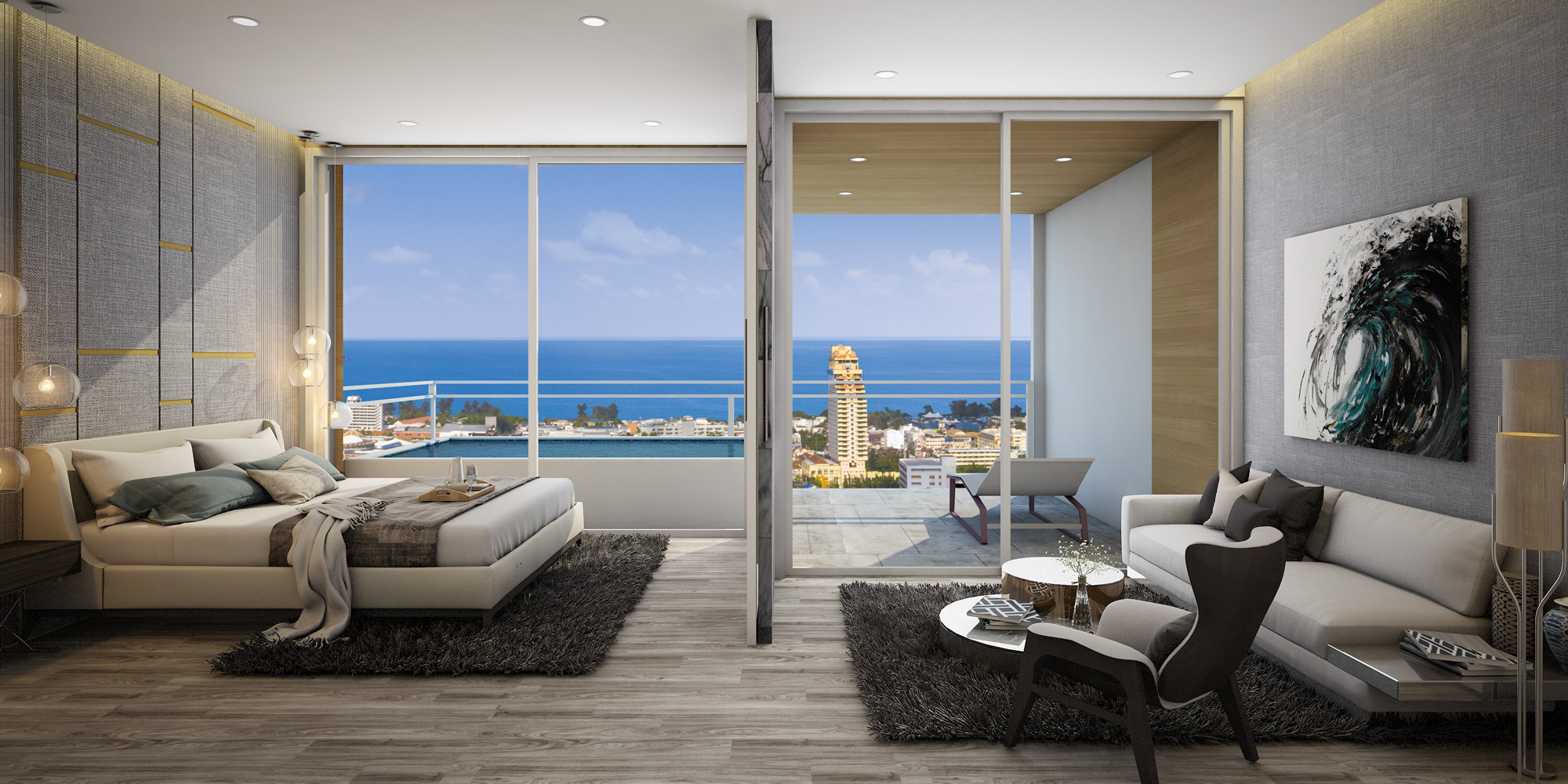 1 bedroom Modern Seaview condo